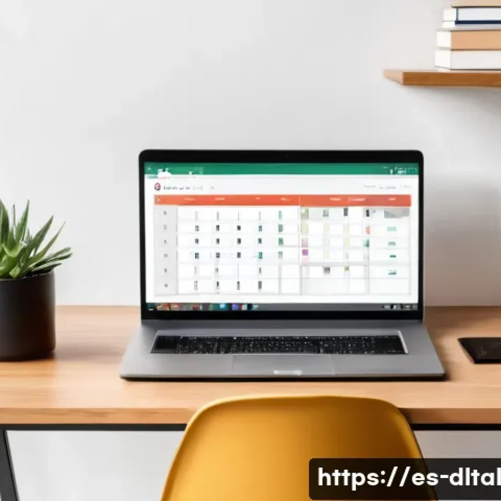 생산성 도구를 통해 업무 효율성을 높이는 팁 - A modern home office setup designed for maximum productivity, featuring a sleek desk with a laptop d...